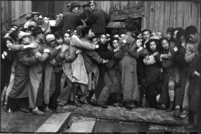 Photograph by Henri Cartier-Bresson about the uprisings in China, on assignment as a photojournalist.