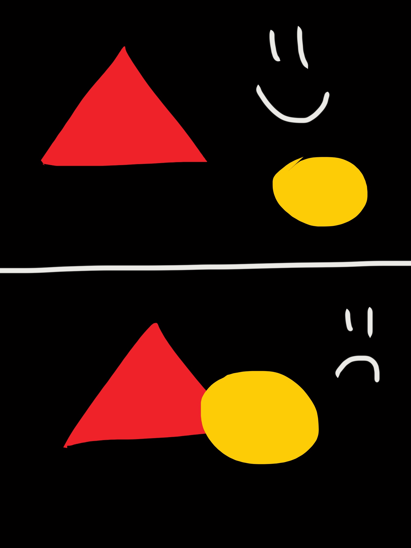 Top: good separation. Bottom: bad separation.