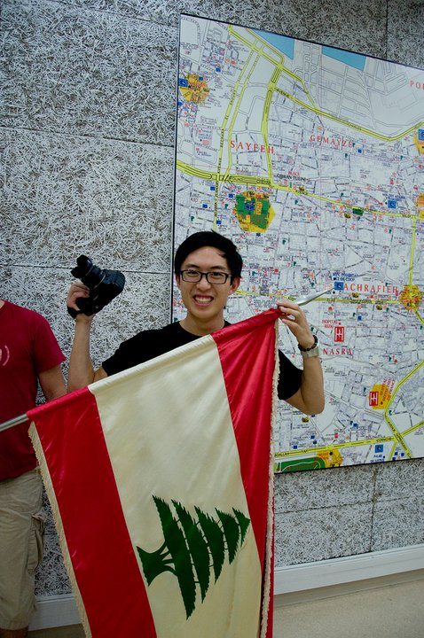 Me and the Lebanese Flag in beirut Lebanon
