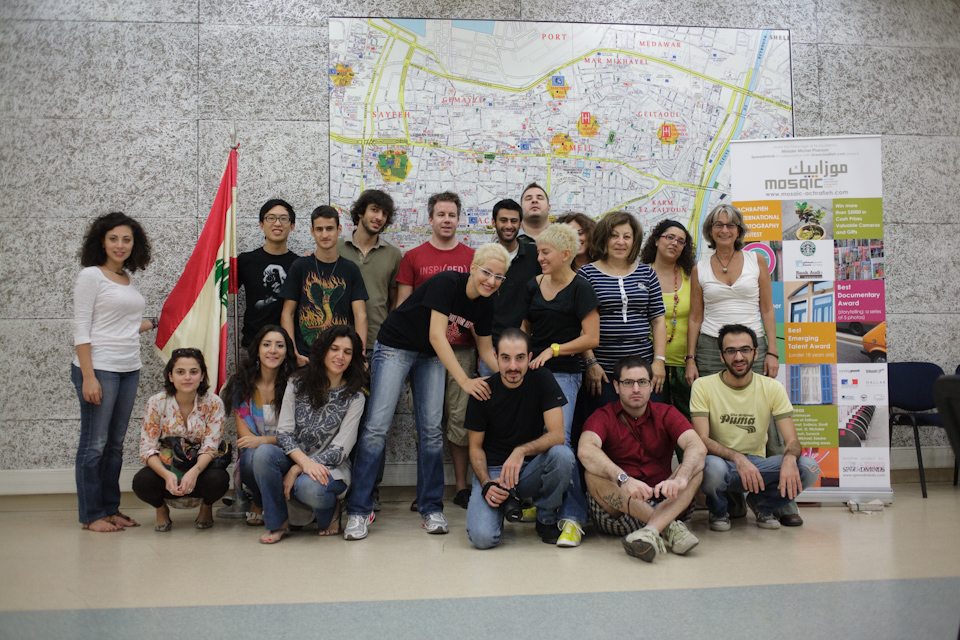 Group photo of street photography workshop attendees in Beirut, Lebanon. 2011