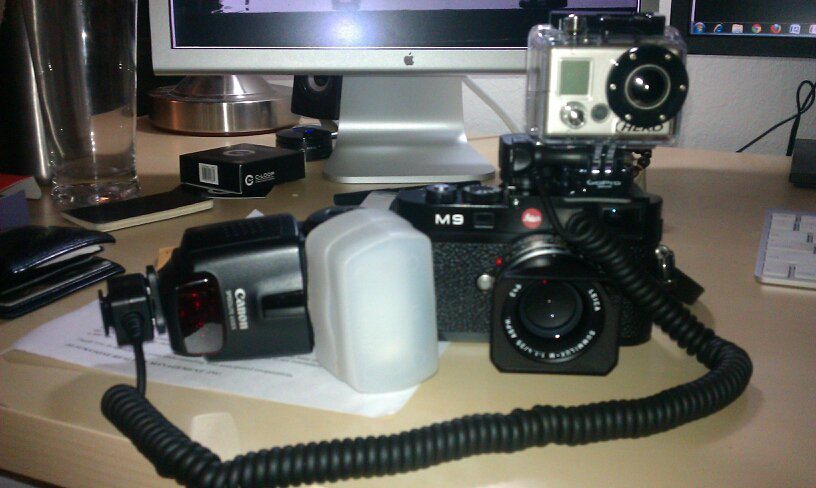Leica M9, Canon 430ex Flash, GoPro HD 960