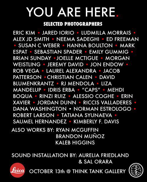 YOU ARE HERE Street Photography Exhibition Opening TONIGHT in Downtown LA at 7:00PM