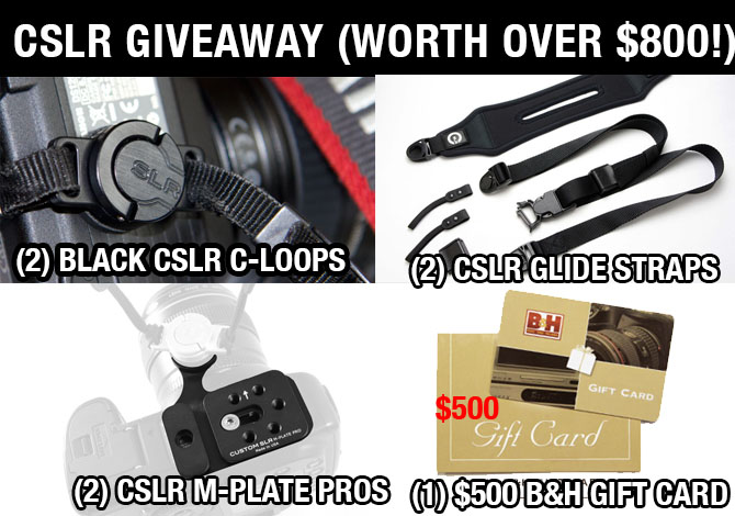 FREE GIVEAWAY: Win 2 Custom SLR Packages and $500 Giftcard to B&H Photo (worth over $800!)