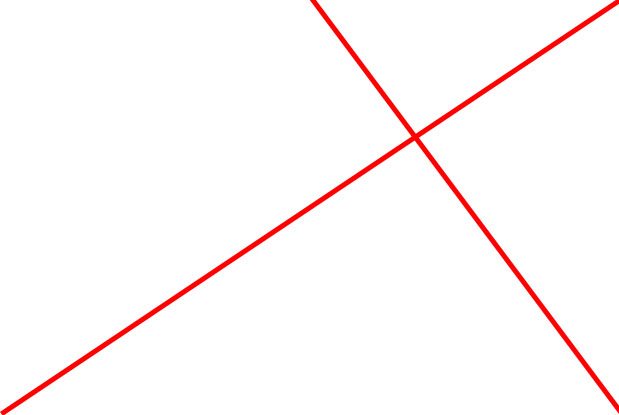The reciprocal line cutting through the original diagonal line