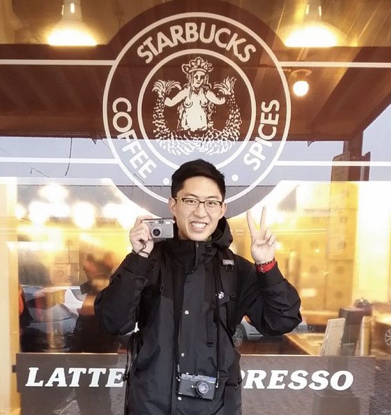 In front of the first Starbucks in Pike Place!