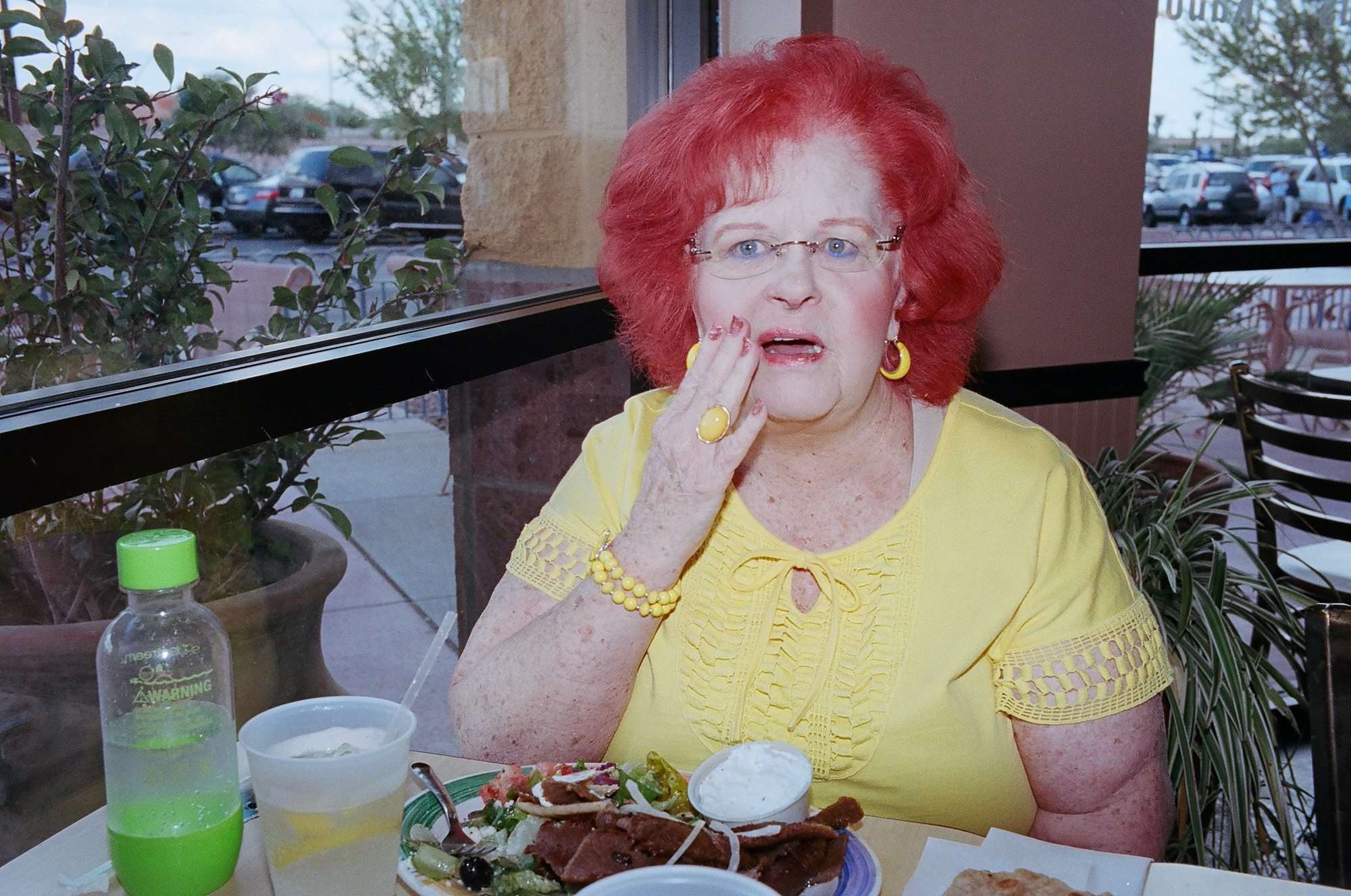 eric kim street photography - Only in America-red hair lady