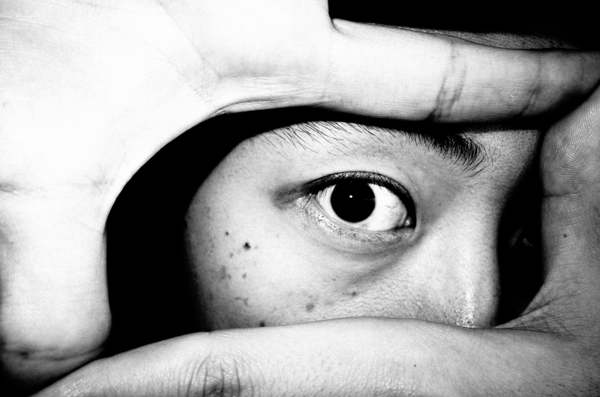 Eric Kim eye, with flash. Shot by Cindy Nguyen