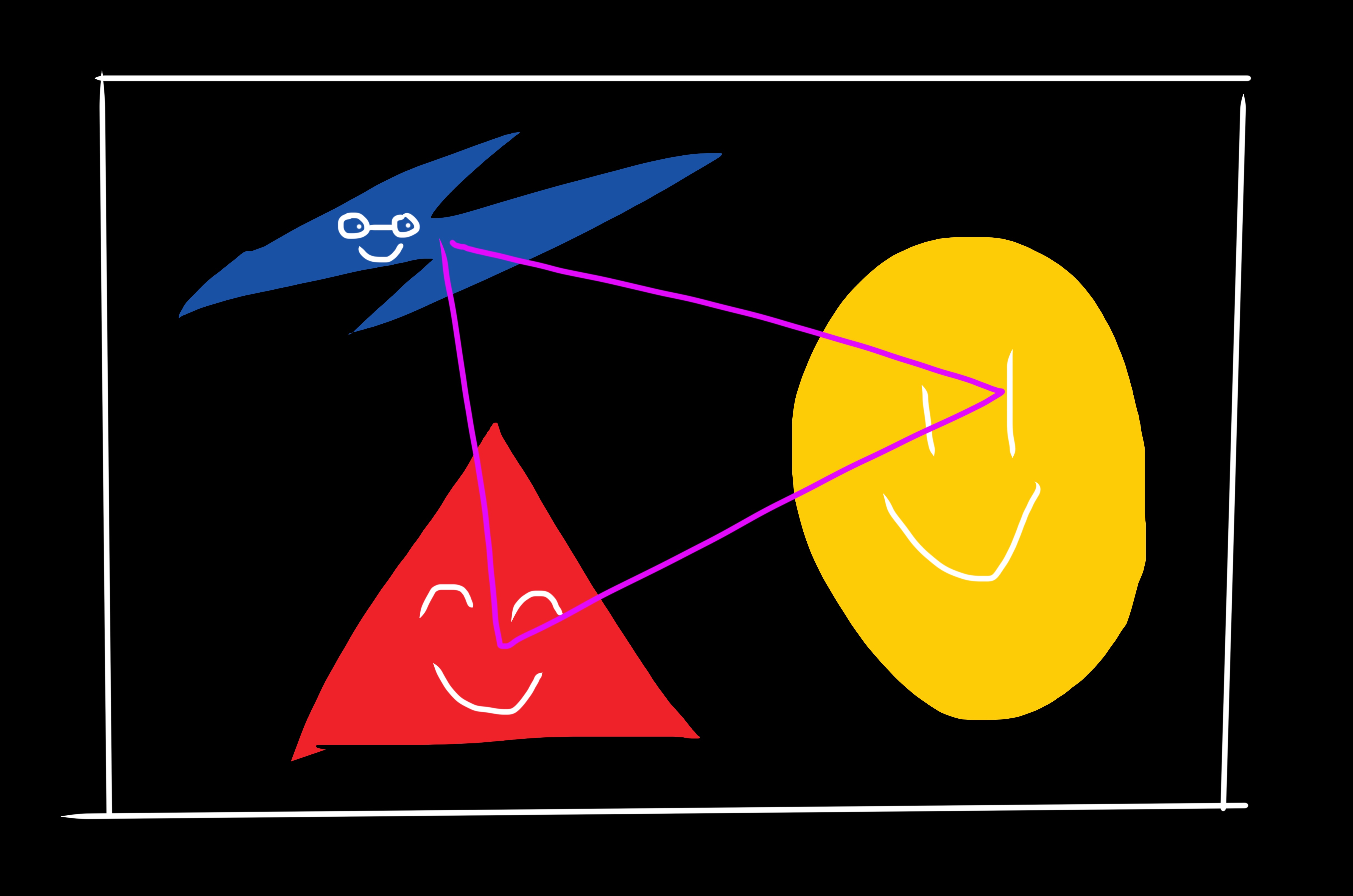 Triangle composition of these three guys, shown in pink