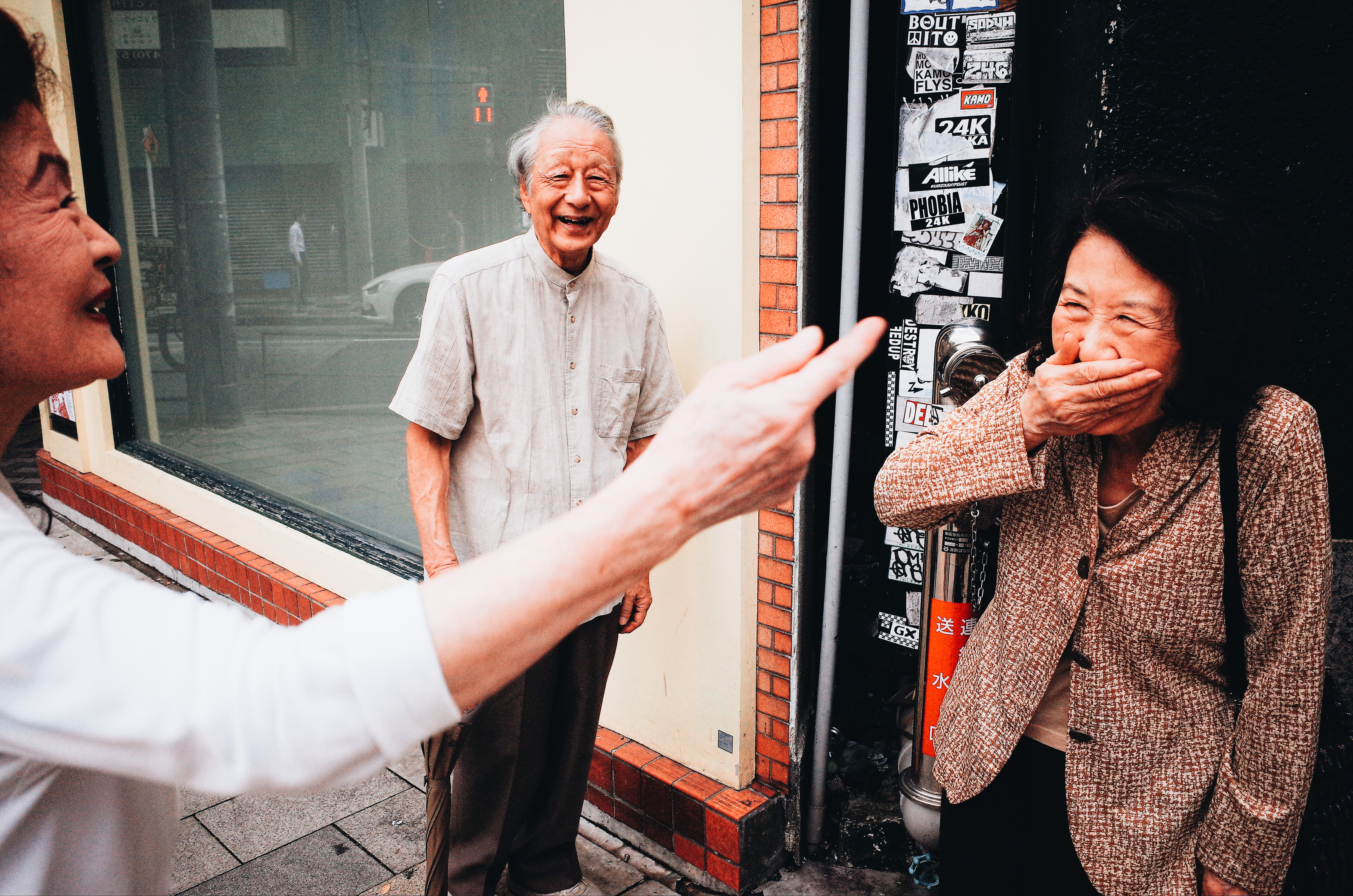 Old people hand gesture Tokyo