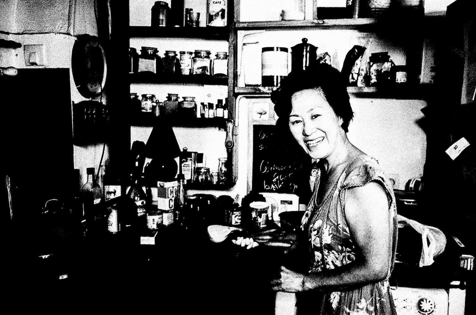 My mom cooking at our apartment we were house-sitting in Marseille, 2015