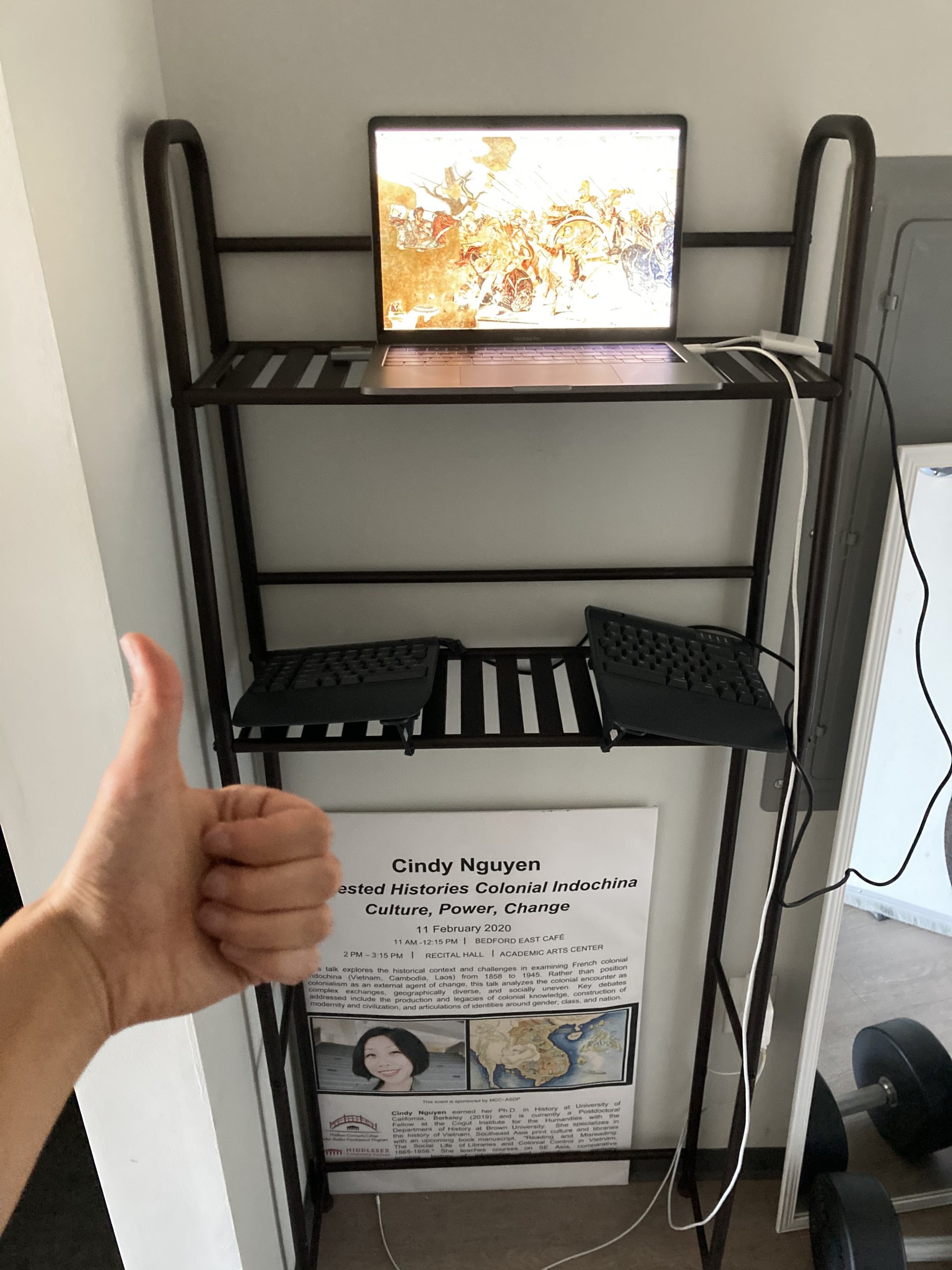 thumbs up ghetto standing desk