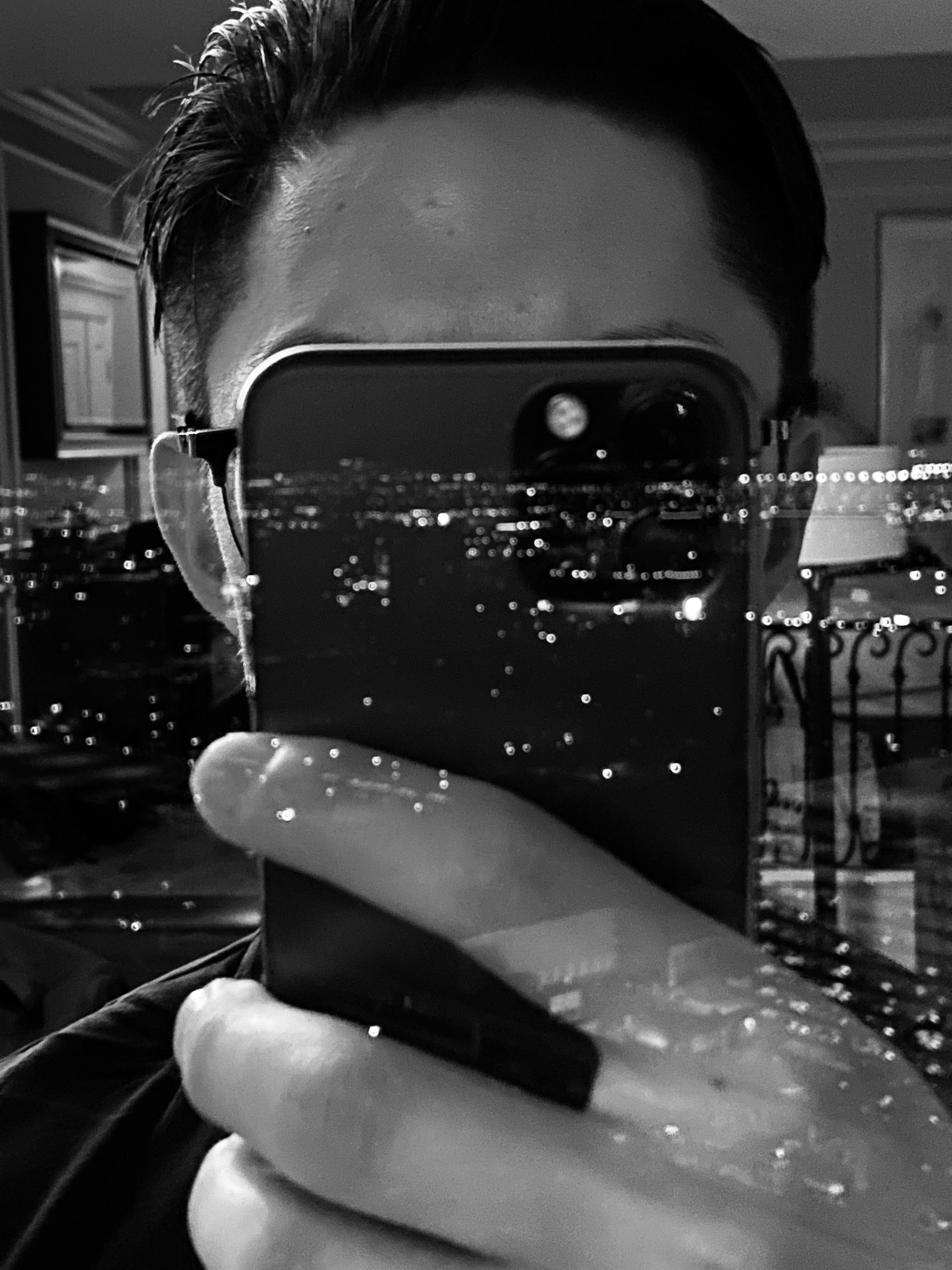 black and white iPhone pro selfie Vegas