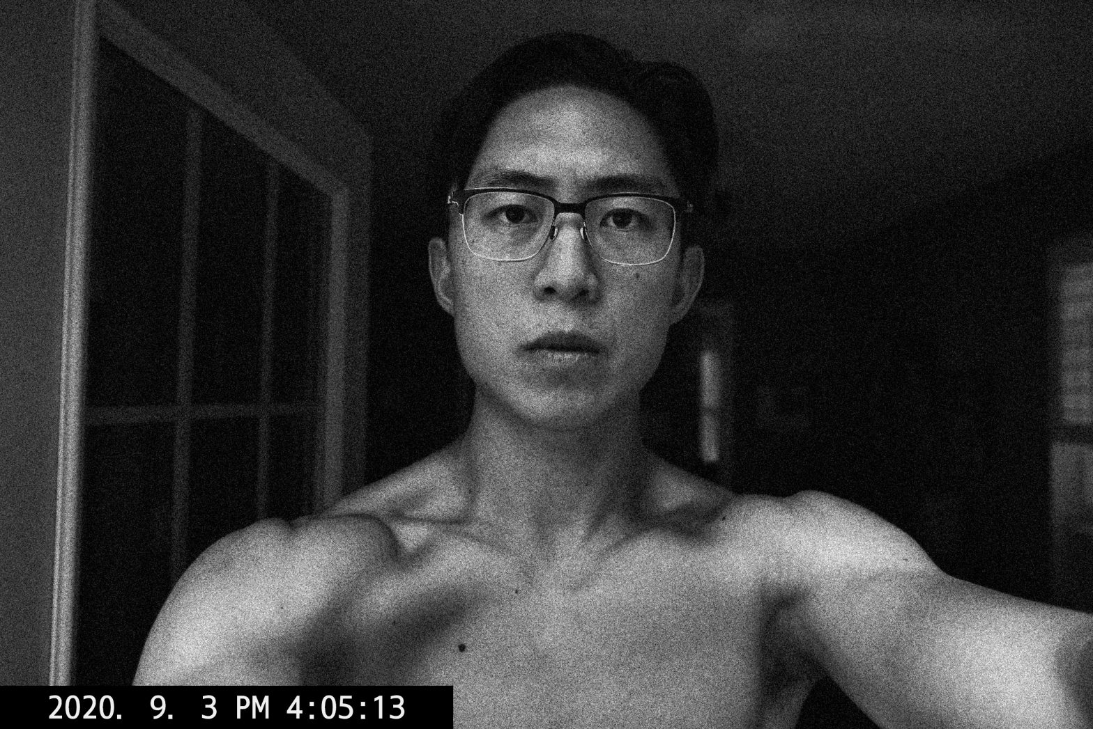 selfie ERIC KIM black and white