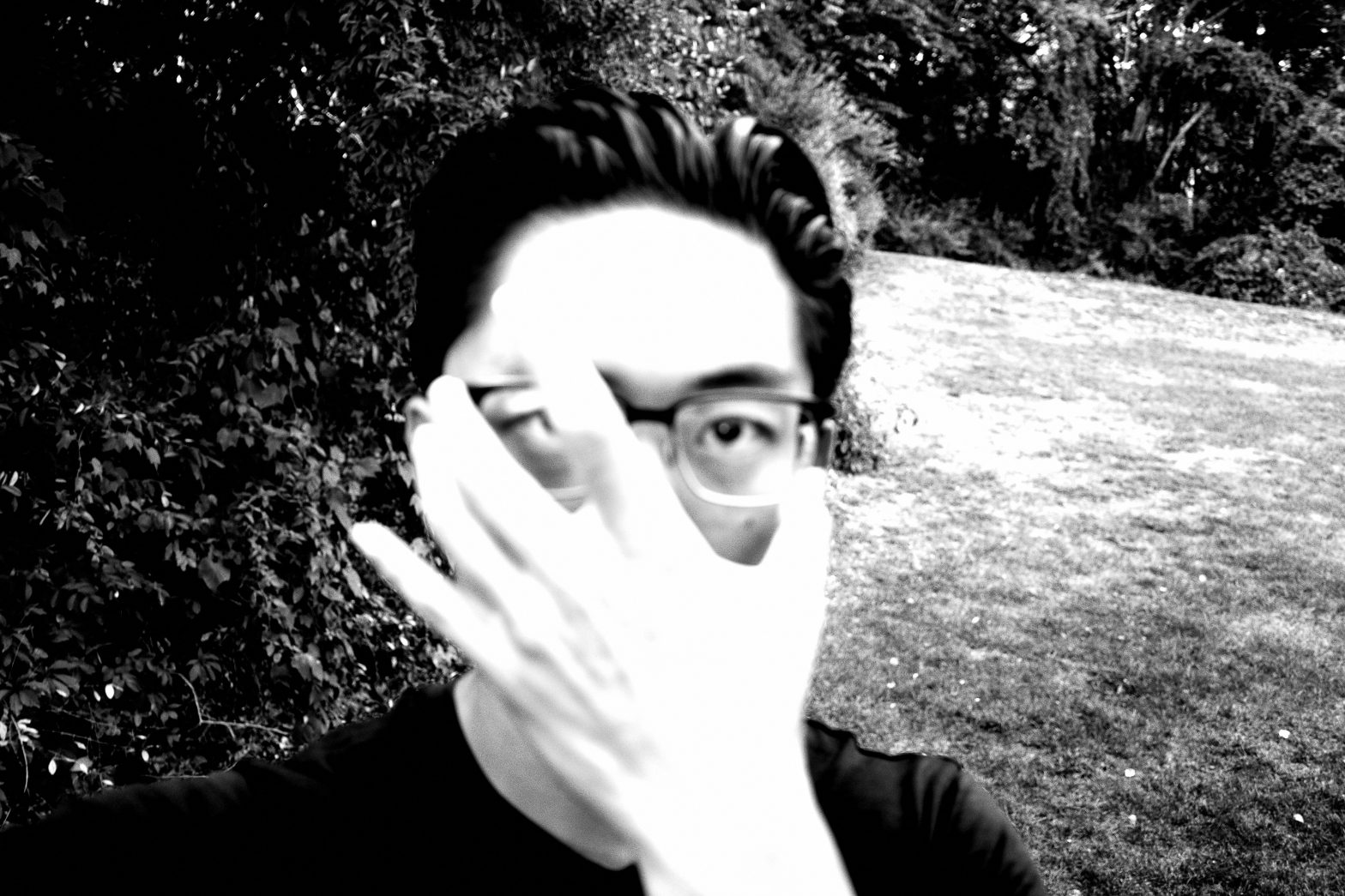 selfie black and white hand eye ERIC KIM