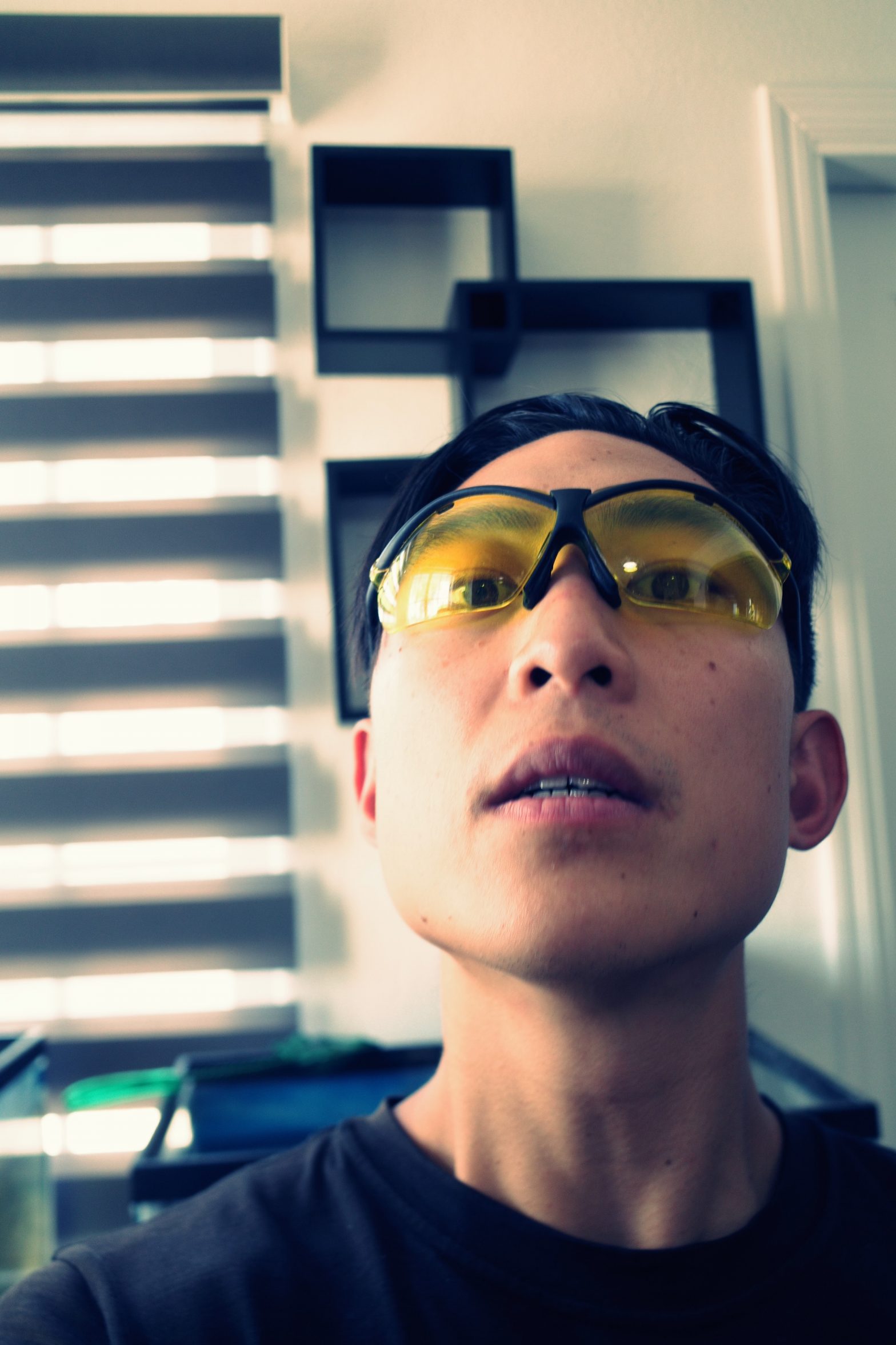 selfie yellow glasses