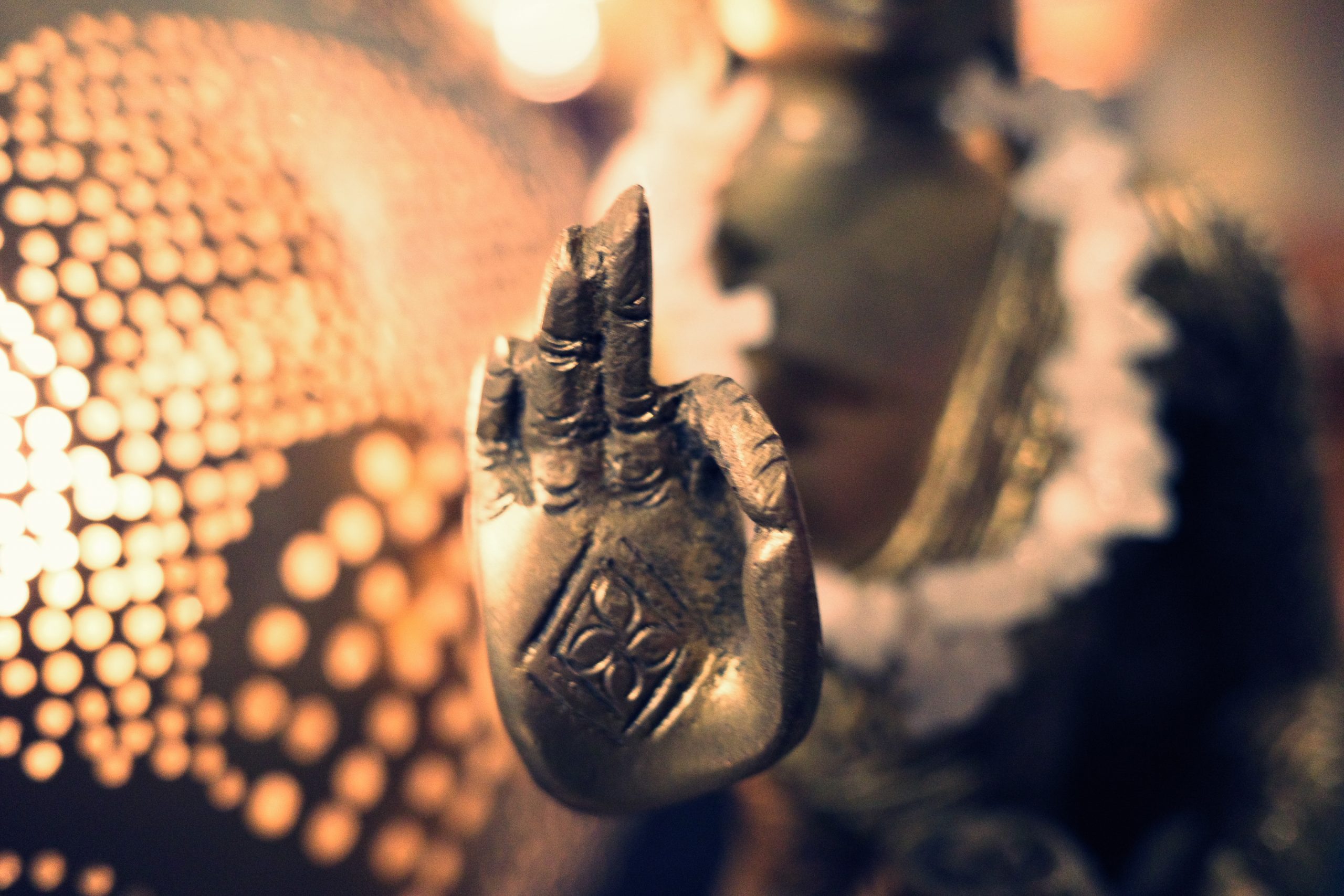 Zen Buddhist hand macro