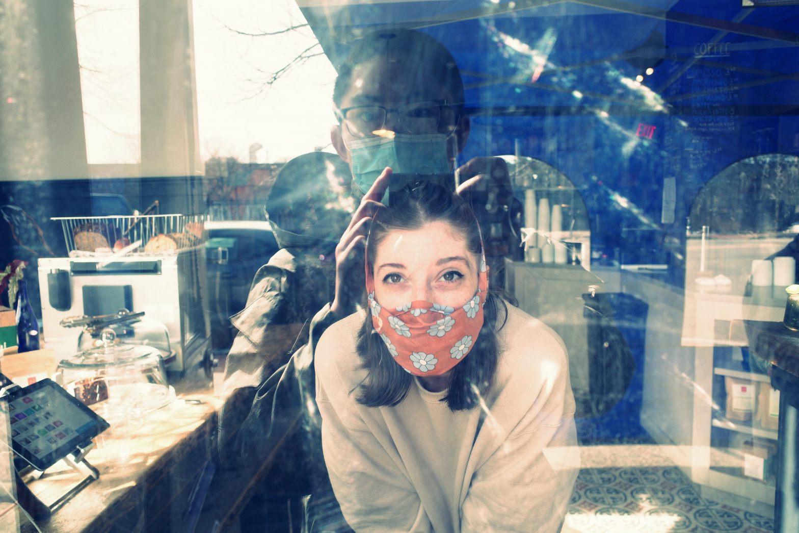 street photography reflection face mask providence Eric