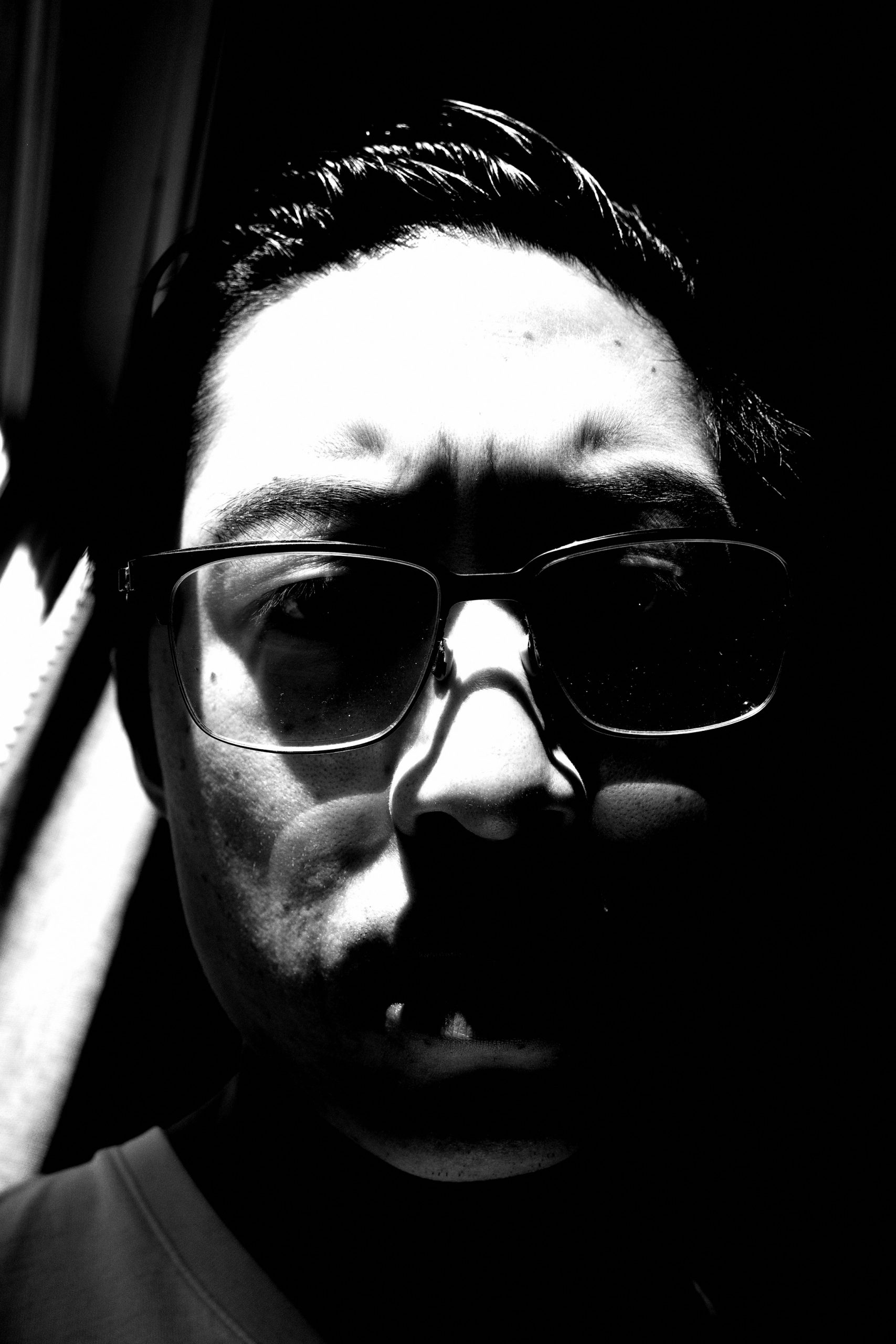 ERIC KIM selfie black and white