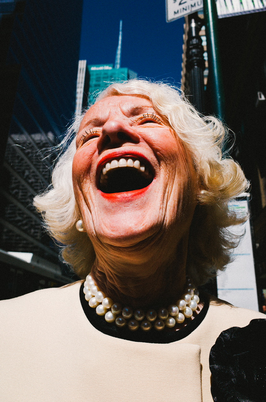Laughing lady Eric Kim street photography